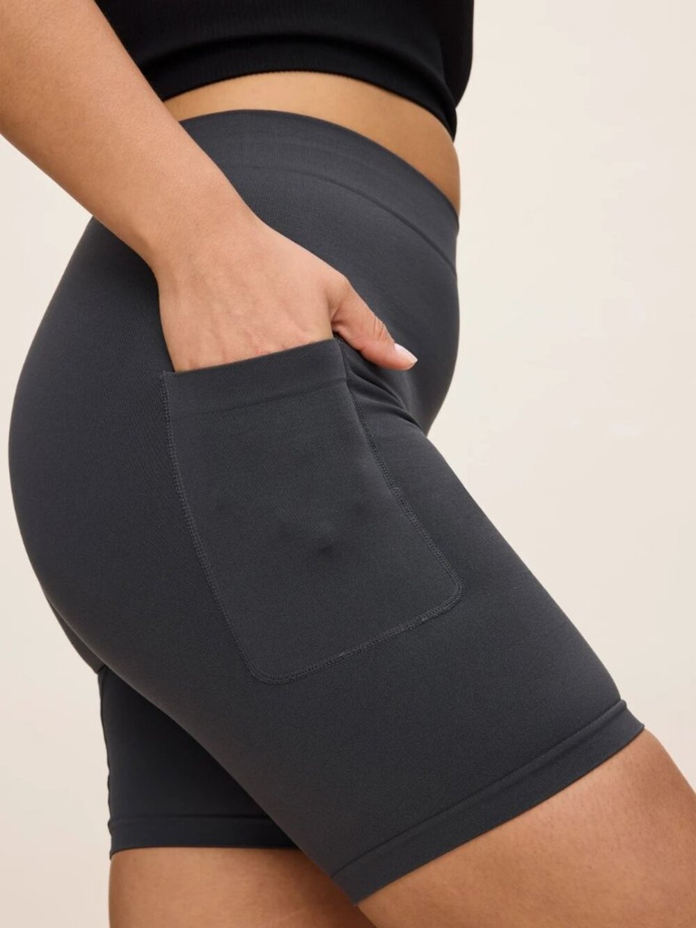 NEW Thigh Society The Cargo Biker Short UPF 50+Anti-chafing, Charcoal, 7" M/L